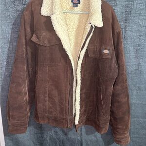 Dickies Brown Corduroy Jacket with Cream Sherpa Lining